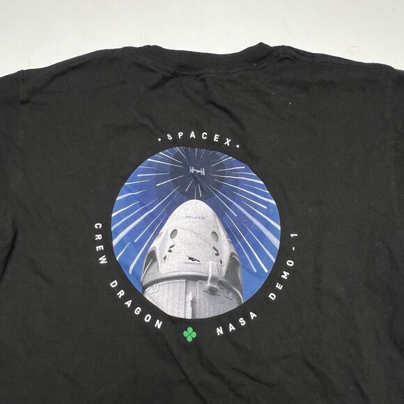SpaceX Crew Dragon Nasa Demo-1 Black T-Shirt Youth Small Space X - Picture 6 of 6